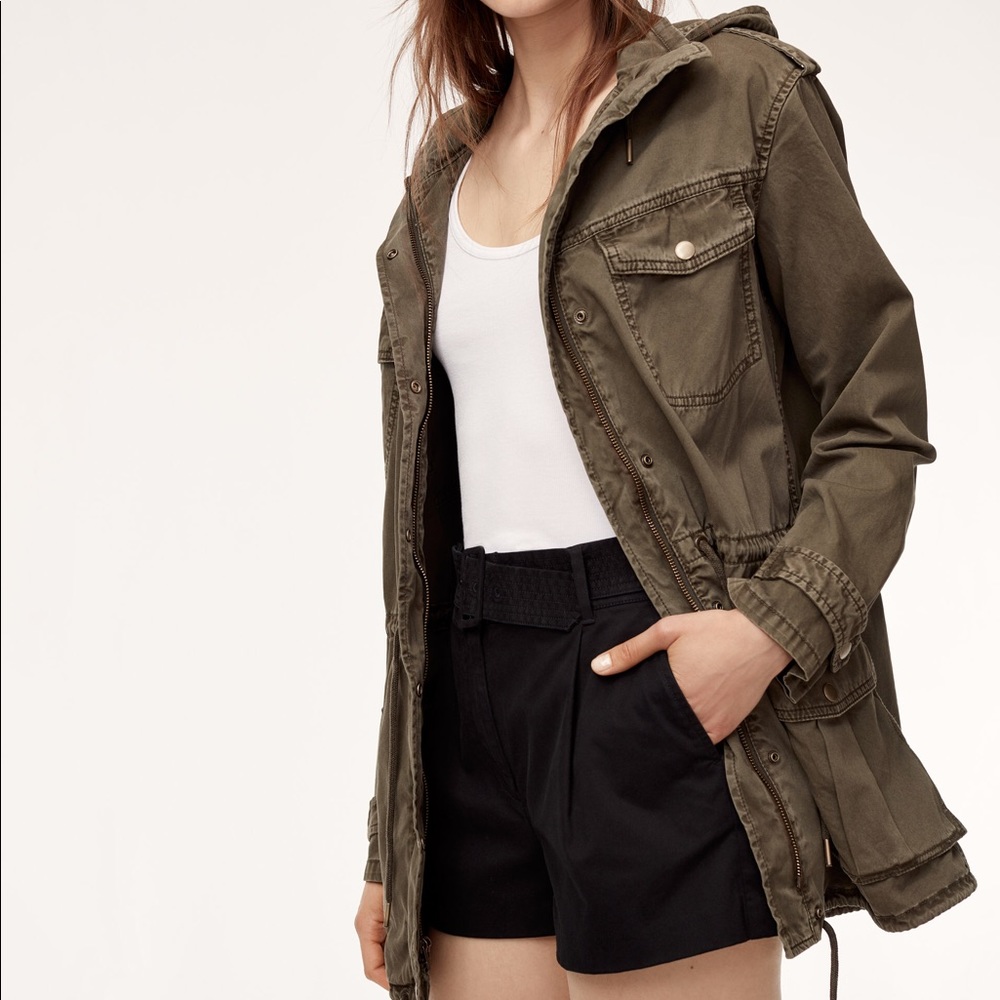 Aritzia Talula Trooper Military Jacket in Olive